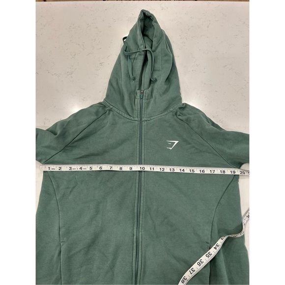 Gymshark women’s full zip training hoodie sweatshirt small green pockets - Picture 7 of 9